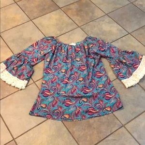 Lady noiz elegant dressy lace paisley top size m